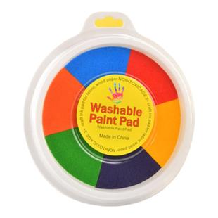 彩色印泥儿童手指画颜料多色手印印盘大号工具宝宝指印画大印台小号24色可水洗幼儿园手掌指纹画册画画本子