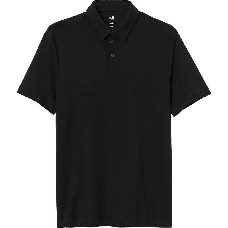 HM男装薄款正肩Polo衫