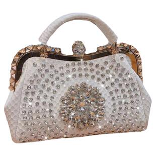 高级感单肩包包女夏2025新款爆质感小众斜挎包大容量镶钻手提包女