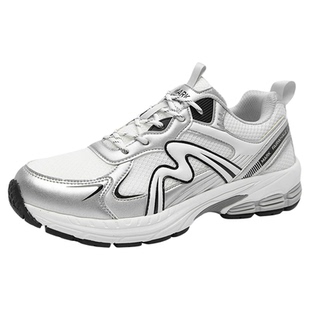 马克华菲男鞋2025新款老爹鞋男款运动鞋银色男士休闲鞋增高鞋子男