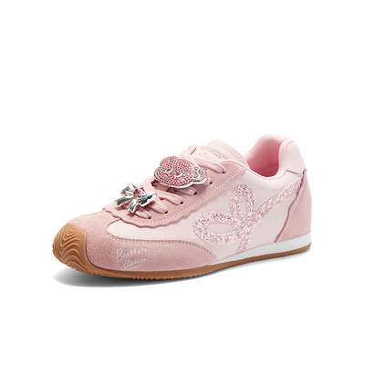 TATA他她女鞋黄油小熊联名加绒德训鞋子2025运动阿甘鞋GXW01CM5