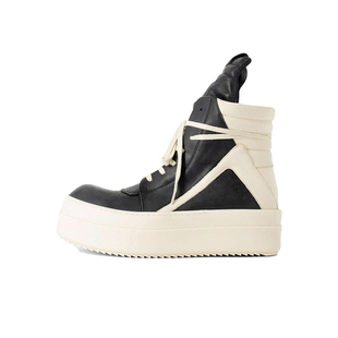 自主真皮鞋Ro鞋子高帮美式ro板鞋男款倒三角厚底增高女休闲运动鞋