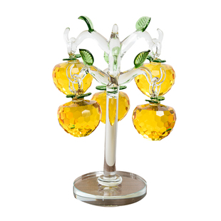 水晶小苹果树摆件招财树客厅创意装饰品摆件酒柜台旺财家居装饰品