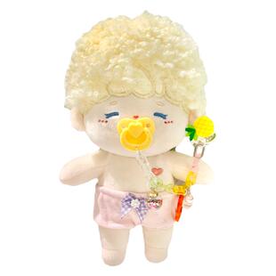 现货15cm20cm棉花娃娃可爱奶嘴链条彩色配件玩偶男女无属性配娃衣