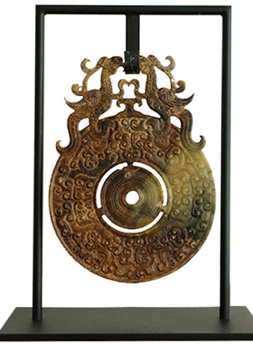 ladylike 新中式玉璧摆件 高端茶室客厅博古架陈列装饰品家居摆设