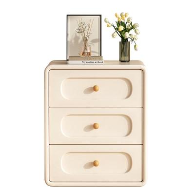 奶油风实木床头柜轻奢高级感