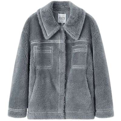 【纯羊毛】FINITY菲妮迪皮草大衣2025年冬季新款绒感复古外套女