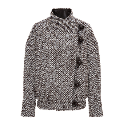 【现货】REINEREN任茜设计师款2025秋冬咖色侧扣小香风粗花呢套装