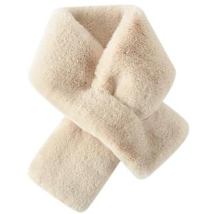 獭兔毛围巾濑兔毛毛绒围脖2024新款女百搭秋冬保暖配大衣仿皮草