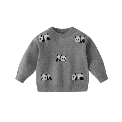 杰里贝比男童毛衣秋冬加厚儿童圆领保暖红色上衣宝宝毛线衣新年装