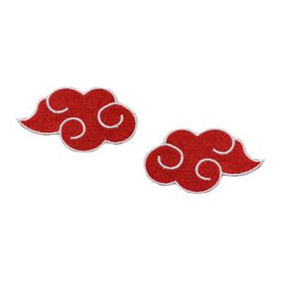 红祥云帆布鞋衣服装饰刺绣修补潮流补丁绣花贴花布贴魔术贴