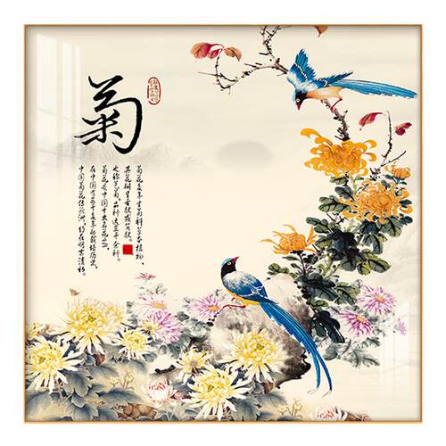梅兰竹菊挂画客厅沙发背景墙装饰画新中式餐厅玄关书房壁画中国风