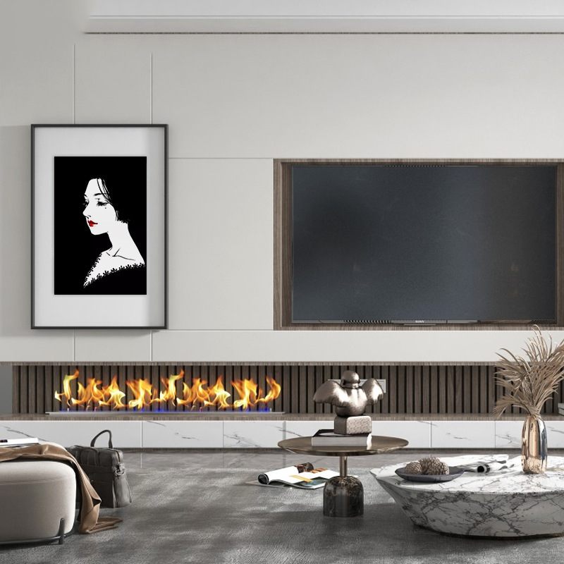 酒精壁炉厂家智能室内取暖器嵌入式别墅真火装饰电视背景墙