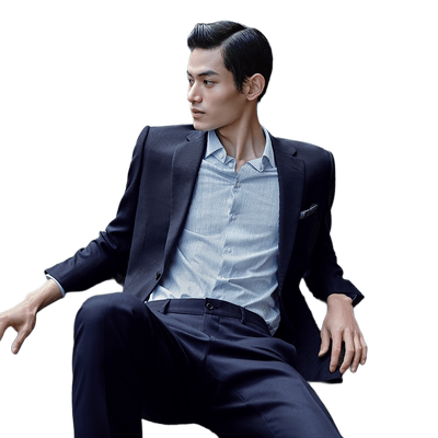 纯羊毛金利来西装修身商务