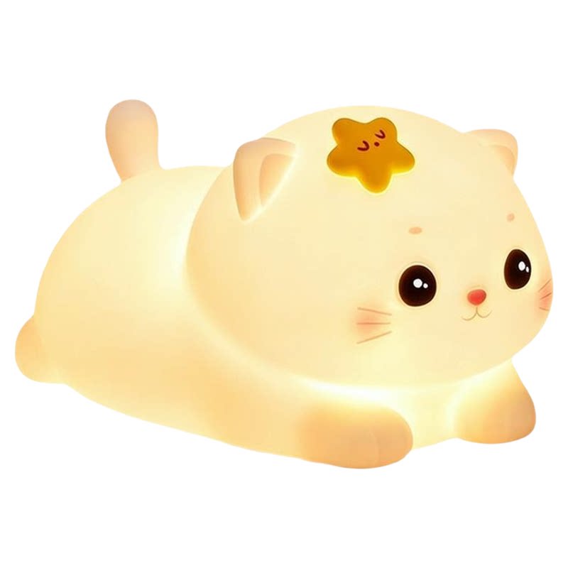 星星小猫拍拍小夜灯柔光护眼