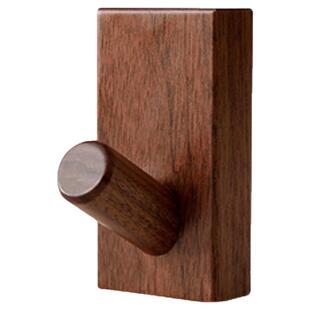 黑桃木挂钩门后玄关墙壁上客厅简约木质免打孔北欧高档实木衣帽钩