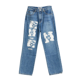 SJYP 春夏款女士人像印花牛仔裤银泰百货精品 301596