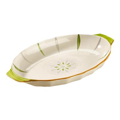 双耳陶瓷鱼盘家用2025新款蒸鱼盘