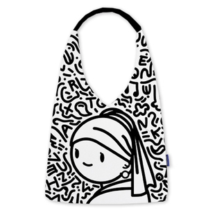 尼睿流行新款包包原创水桶包小众复古帆布包大容量单肩包女礼品w