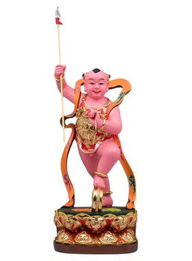 树脂红孩儿善财童子神像客厅摆件