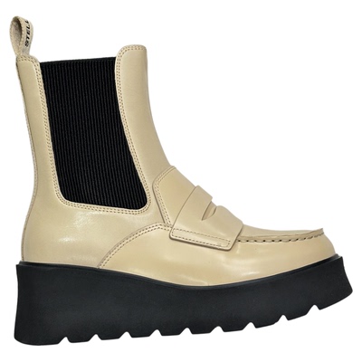 露娜圆头松糕厚底英伦风切尔西靴