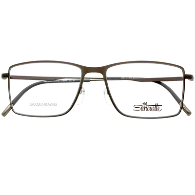 无螺丝商务斯文银色男方框眼镜架