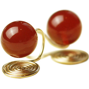 原创红玛瑙蚊香盘无耳洞无痛耳夹925纯银耳饰无洞耳夹女生日礼物