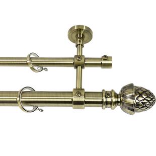 厂家直销欧式挂钩窗帘青古铜色打孔罗马杆轮子平面静音圈松果新款