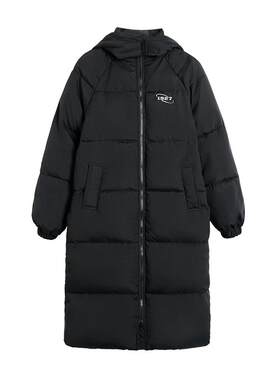 回力中长款羽绒棉服女生保暖棉袄