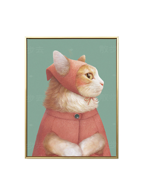 猫咪闺房简约韩国ins装饰画可爱