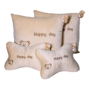 车用抱枕四季车内腰靠车上用靠垫可爱护腰靠枕车枕头一对汽车抱枕