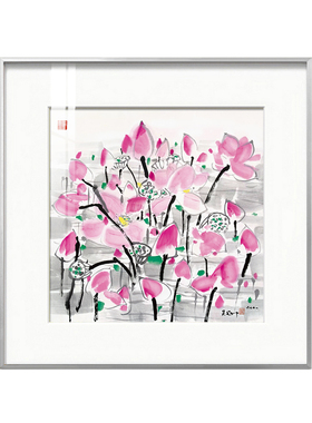 吴冠中装饰画新中式卧室餐厅挂画