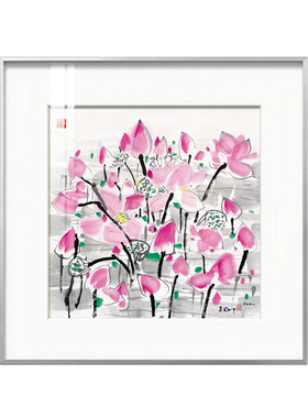 吴冠中装饰画新中式卧室餐厅挂画