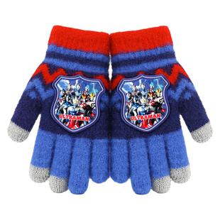 儿童手套冬天男孩冬季保暖秋冬男童小孩小童五指加绒奥特曼小学生