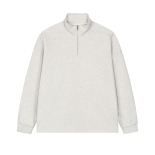 重磅卫衣硬挺美式高克重450G宽松冬季保暖半拉链训练服运动上衣男