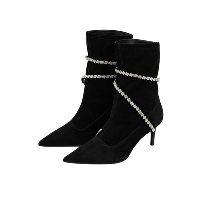 73hours细跟尖头时髦堆堆靴