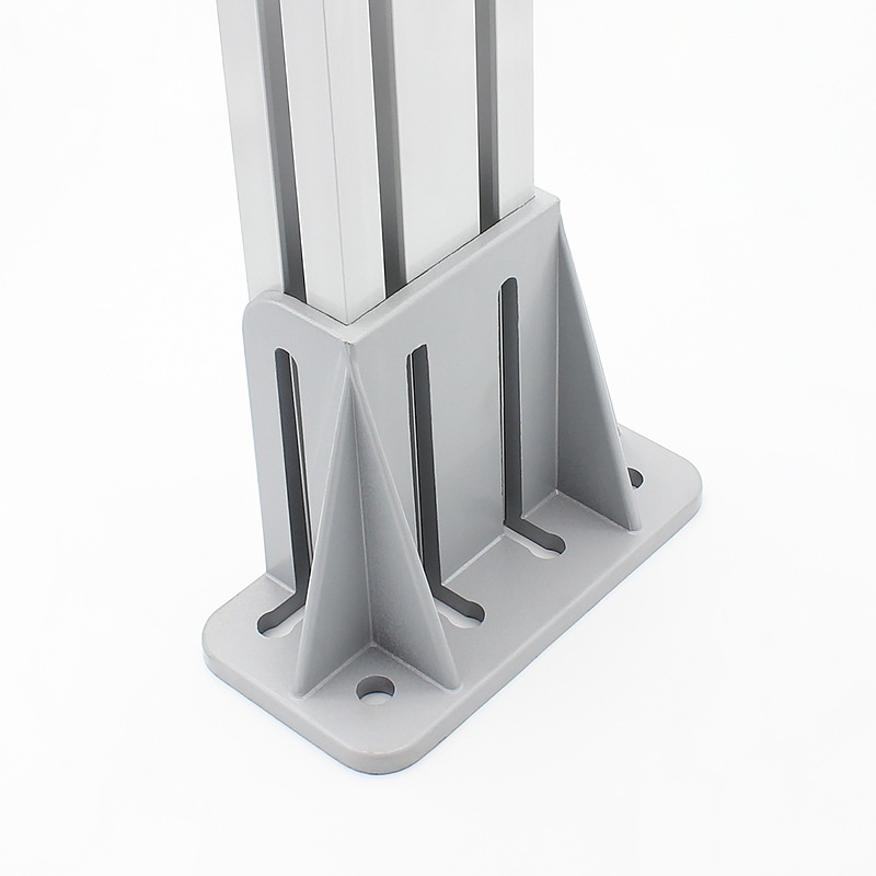 40404080铝型材四方地脚围栏固定底座输送带地面连接防护栏支撑件