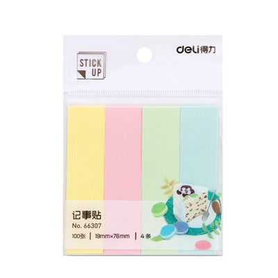 得力小长条便利贴可粘贴便签纸