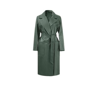 MaxMara中长款皮衣风衣大衣