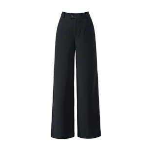 逸阳黑色西装阔腿裤女2026年春款高腰显瘦垂感通勤宽松直筒休闲裤