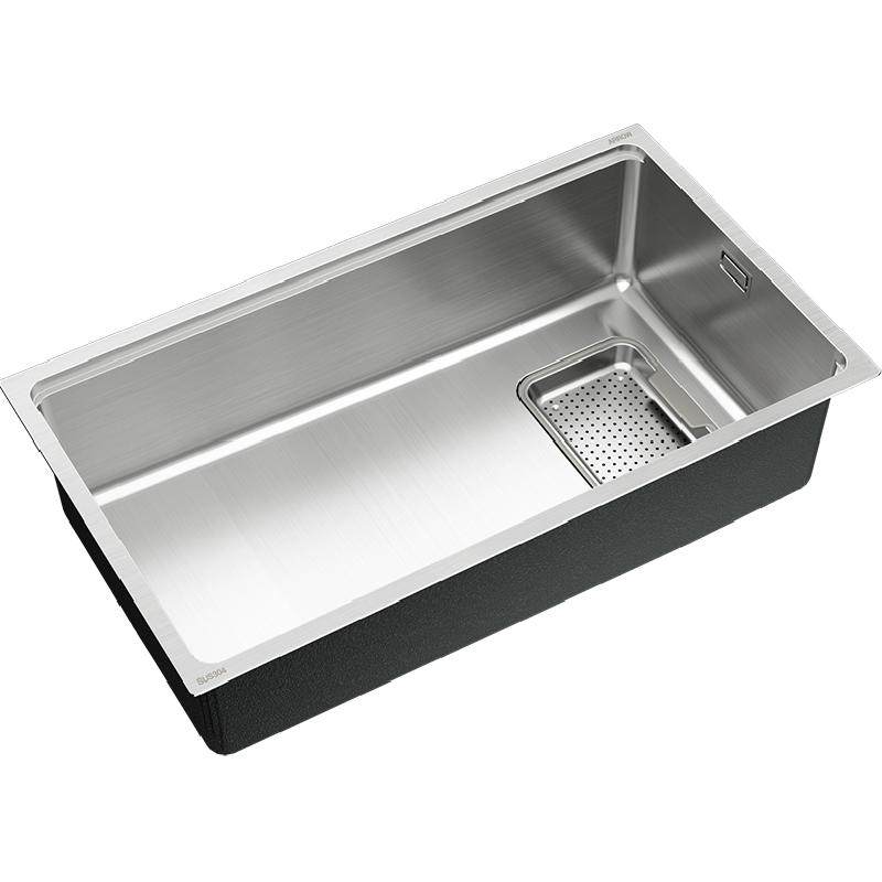 【热销爆款】箭牌银色水槽大单槽厨房洗菜盆304不锈钢洗碗槽单盆0
