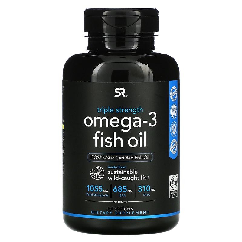 美国SR鱼油软胶囊欧米茄omega3中老年IFOS认证深海鱼鱼油健身补剂