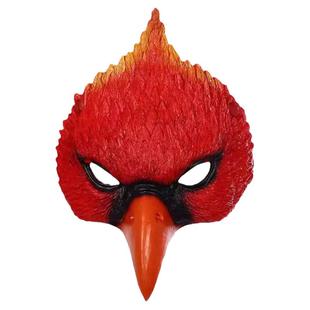 万圣节成人儿童小鸟头套动物cos表演道具白雕老鹰公鸡面具翅配件