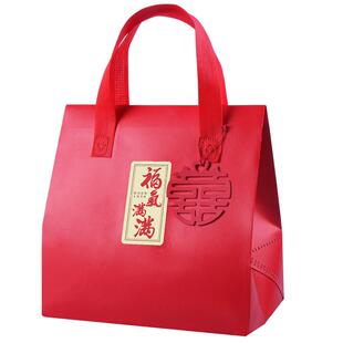 喜庆礼品袋节日福气满满红色手提袋平安喜乐包装袋礼物礼品袋定制