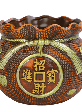 中式复古陶土福袋招财聚宝盆