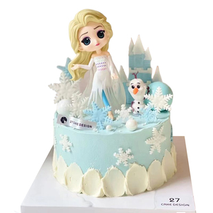 爱莎公主蛋糕装饰第四代艾莎elsa冰雪奇缘雪宝城堡生日插件摆件