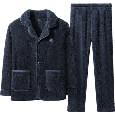 七匹狼珊瑚绒睡衣男士家居服套装