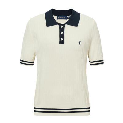 POLOWALK夏季女式针织衫短袖翻领