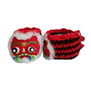 冬季婴儿宝宝套脚包脚棉裤虎头鞋猫头鞋 材料包diy编织送视频教程