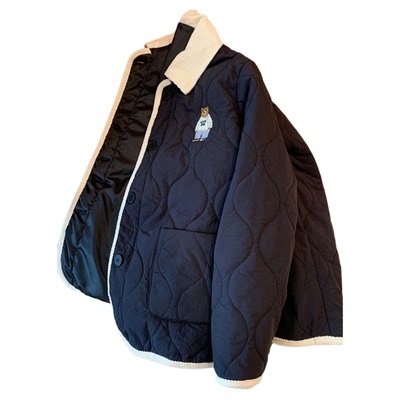 300斤美式小熊刺绣加厚棉衣棉服